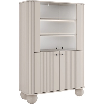 Nábytek Bogart Vesper 103 cm čtyřdveřová kašmír / černé úchytky / kulaté nohy