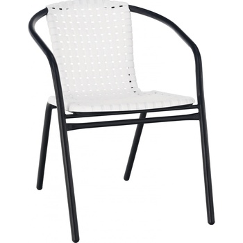 Kondela Záhradná stolička, biela/čierna, BERGOLA