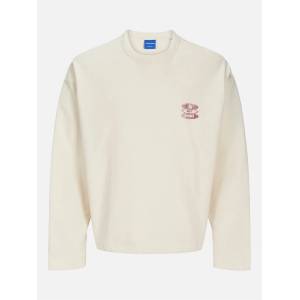 JACK & JONES Блуза Jack and Jones Men's Back Panel Crew Neck Sweatshirt - Ecru