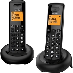 Alcatel Телефон alcatel e160 duo - безжичен, dect, ЧЕРЕН (e160 duo) Телефонни апарати