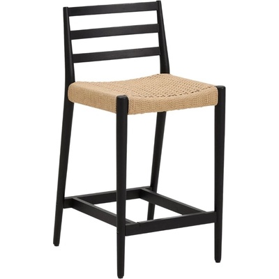 Kave Home Analy 65 cm dub s výpletem / černá