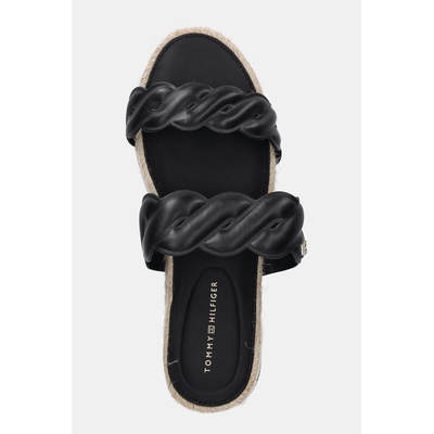 Кожени чехли Tommy Hilfiger LEATHER ROPE ESPADRILLE MULE (FW0FW08503)