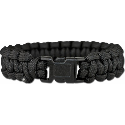 MIL-TEC Náramok pletený PARACORD 15mm ČIERNY