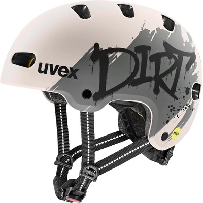 uvex Детска каска за велосипед Uvex Kid 4 Style Mips Bike helmet - Dirt Warm Grey Matt - размер 55-58 cm (851-1955-0212)
