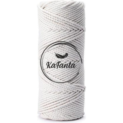 Bavlnená šnúra KaFanta Premium 3PLY 3mm - natural VEĽKÉ KLUBKO 350m