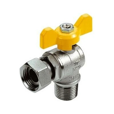 Tieme 1/2" x 3/4" plynový kulový kohout rohový ŠM motýl