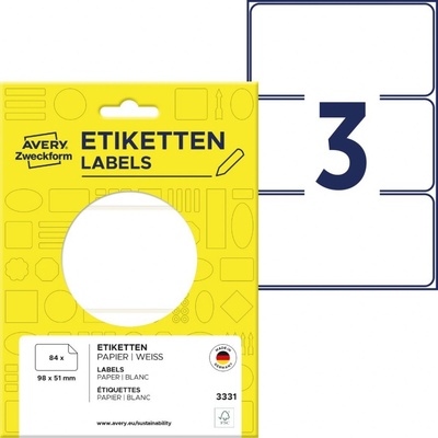 Avery Zweckform 3331 Etikety na ruční popis 98 x 51 mm 84 ks bílé