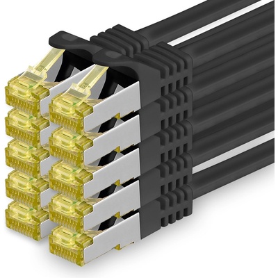 1aTTack. de Cat. 7 Network Cable 5m Black Pack of 10 Cat7 Ethernet Cable Network LAN Cable Raw Cable 10 Gb s SFTP PIMF LSZH Set Patch Cable with Rj 45 Plug Cat. 6a - 4251073617190