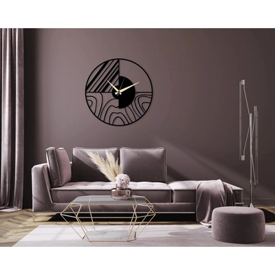 Karls Design Drevené nástenné hodiny Modern 60 cm zlatá
