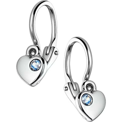 Zlaton Visací náušnice bílé zlato srdce se zirkonem 1.3cm 1.3g 001100907244