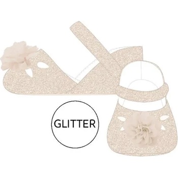 Mayoral Пантофки с цвете в цвят шампанско за новородено момиче Mayoral