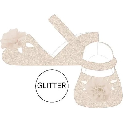 Mayoral Пантофки с цвете в цвят шампанско за новородено момиче Mayoral