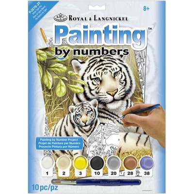Royal Langnickel Malování podle čísel 22x30 cm - Bílí tygři