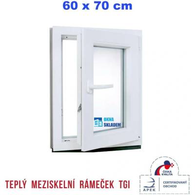 ERKADO 600 x 700 mm Bílé / Antracit otevíravé i sklopné pravé