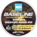 Nash Splietaná Šnúra Baseline Sinking Braid UV Yellow 600 m 0,24 mm 11,33 kg