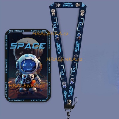 Šňůrka na krk 23465 s cedulkou na ID karty Vesmír Kosmonaut