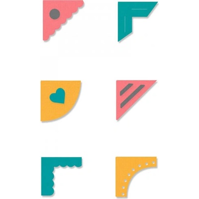 Sizzix Thinlits vyřezávací kovové šablony ozdobné rohy 7ks