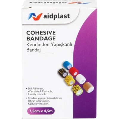 Victoreks Health Products Ltd. Aidplast kohézny obväz 7,5 cm x 4,5 m, žltý, 1 ks