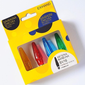 EXIHAND К-кт 4бр. резервни крушки asteria e10/14v/0, 1a цветни (ex0013)