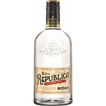 Božkov republika exclusive white 38% 0,7 l (čistá fľaša)