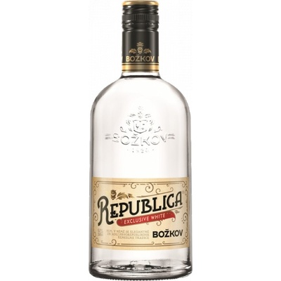 Božkov republika exclusive white 38% 0,7 l (čistá fľaša)