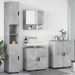 vidaXL Комплект мебели за баня 4 бр. Циментено сиво 61 x 35 x 64 см (3393006)