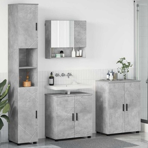 vidaXL Комплект мебели за баня 4 бр. Циментено сиво 61 x 35 x 64 см (3393006)