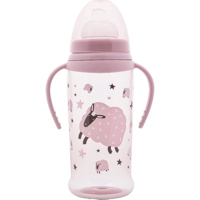 Lorelli Бебешко шише с мек накрайник Lorelli My Friend - 350 ml, Mellow rose