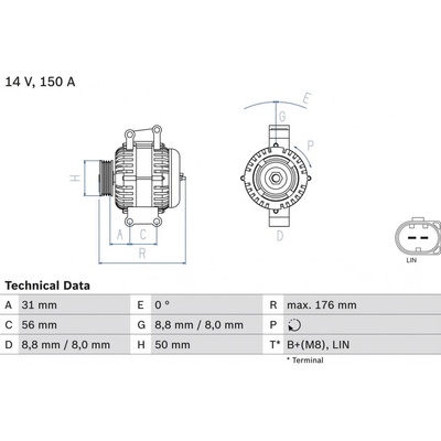 Alternátor BOSCH 0 986 047 150