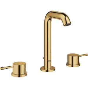 GROHE Essence - Смесител за мивка с изход, монтаж с 3 отвора, Cool Sunrise 20296GL1 (20296GL1)