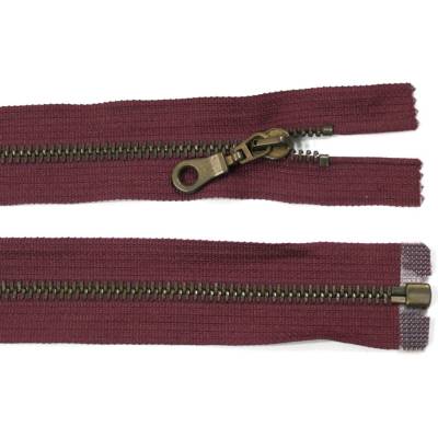 Kovový zip no.5 rozepínací 90cm (staromosazné zoubky) - více barev b: 10 vínová