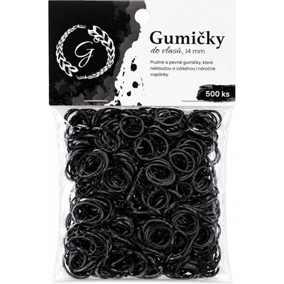 Pevné elastické gumičky do vlasů 500 ks – černé – Sleviste.cz