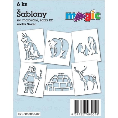 Magic šablony papírové 6 ks sada E2 Sever