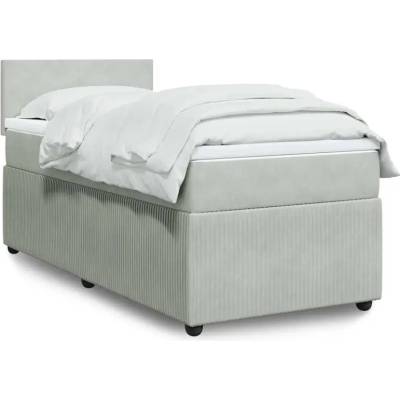 vidaXL 11461.3287608 Boxspring postel s matrací světle šedá samet