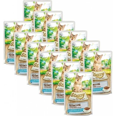 Stuzzy Cat Shreds trhané mäso z bielych druhov rýb 12 x 85 g