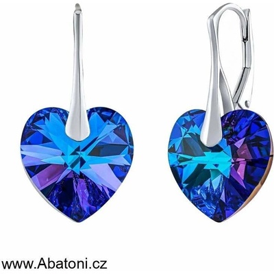 Swarovski Elements Heart krystal stříbrné visací fialové srdce srdíčka 39003.5 Heliotrope fialová modrá duhová