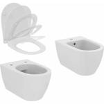 Ideal Standard Комплект за окачване на тоалетна чиния Ideal Standard I. life O с бял капак с плавно затваряне и биде (T568001+T572401+T568101)