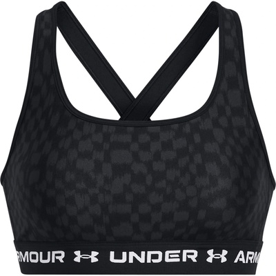 Under Armour Women's Crossback Print Medium Impact Sports Bra - Blk/Cstlerck