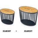 Prosperplast Set 2 univerzálnych oválnych košov CLUBO s bambusovými vekami 30 + 55 l antracit