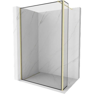 Mexen Kioto стена за душ Walk-in 120 x 40 см, черна рамка, злато четка - 800-120-212-55-70-040 (800-120-212-55-70-040)