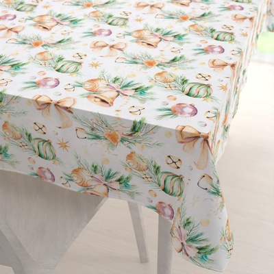 Biante Vánoční ubrus PML-039 Baňky a zvonečky 80x120 cm