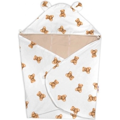 Baby Nellys Zavinovací deka s kapucí bavlna Míša bílá s potiskem – Zbozi.Blesk.cz