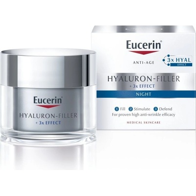 Eucerin Hyaluron-Filler + 3x Effect noční krém proti vráskám 50 ml