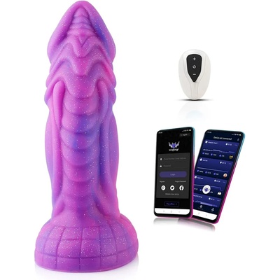 HISMITH WDA001-M Wildolo Ardoris Monster Dildo 10 Vibration Modes & Wireless App Suction Cup 8" Purple-Pink