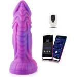 HISMITH WDA001-M Wildolo Ardoris Monster Dildo 10 Vibration Modes & Wireless App Suction Cup 8" Purple-Pink