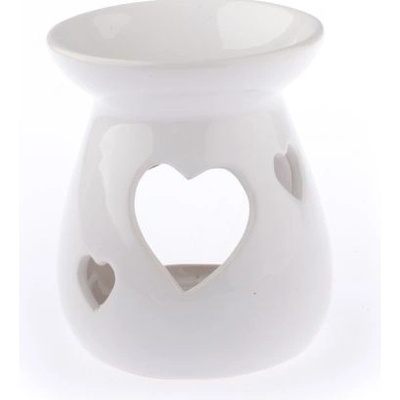 Casa de Engel Keramická aroma lampa bílá srdce 10 x 11 x 10 cm