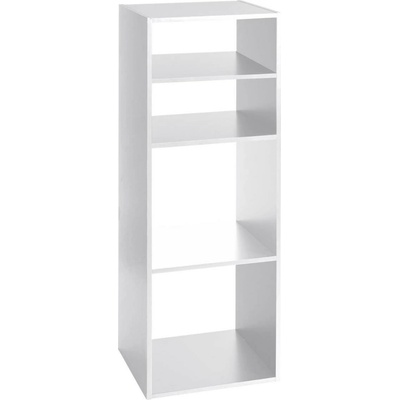 Knihovna se 4 policemi Kali asymetrická bílá