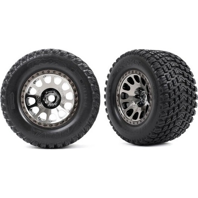 Traxxas Kolesá 4.3/5.7" XRT Race čierny chrómový disk pneumatiky Gravix pár
