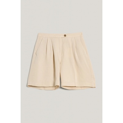 Gant šortky TAILORED LINEN SHORTS PUTTY