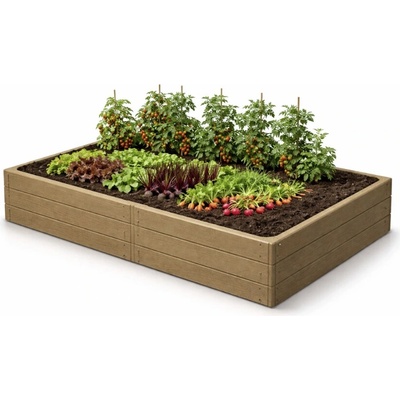 PROSPERPLAST Vyvýšený záhon BASE WOODY ECO WOOD 149,2 cm, naturo ECO
